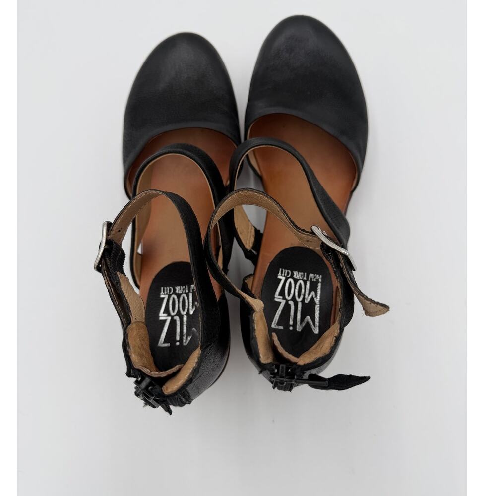 Miz Mooz Mary Jane Wedge Sandals 41 Womens 9.5 Black Leather Comfort Boho - Picture 8 of 13